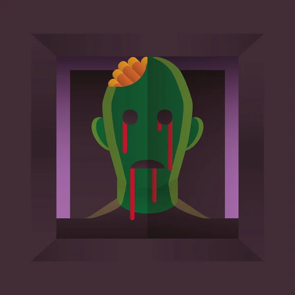 Personaje temeroso de Halloween: Zombie — Vector de stock