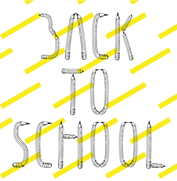 Back to school made from pencils — Stock Vector