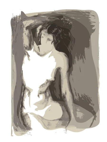 一个裸体女人的剪影 — 图库矢量图片