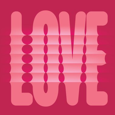 Kağıt metin aşk Happy Valentine's Day için katlanmış