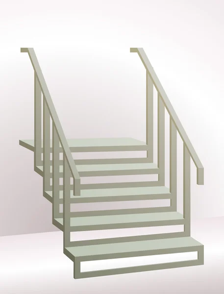 Stairs with Railing Going Up. — Stock Vector