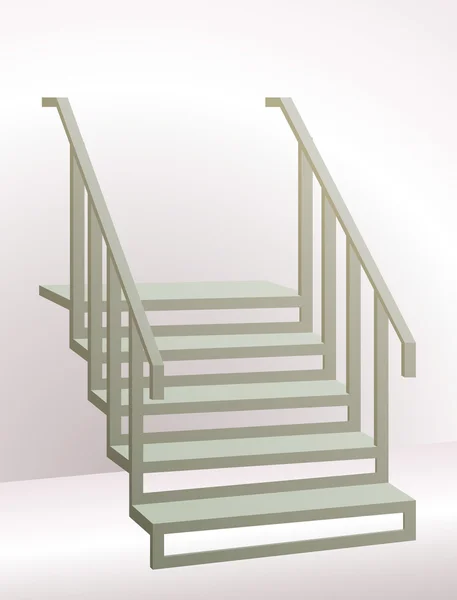 Escaleras con barandilla subiendo . — Vector de stock