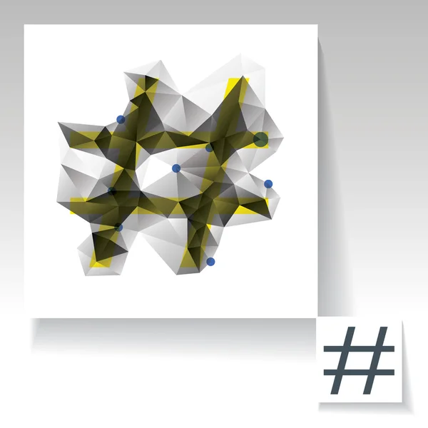 Hashtag signe triangulé — Image vectorielle