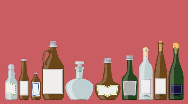 Illustrazione bottiglie di alcol Vettoriali Stock Royalty Free