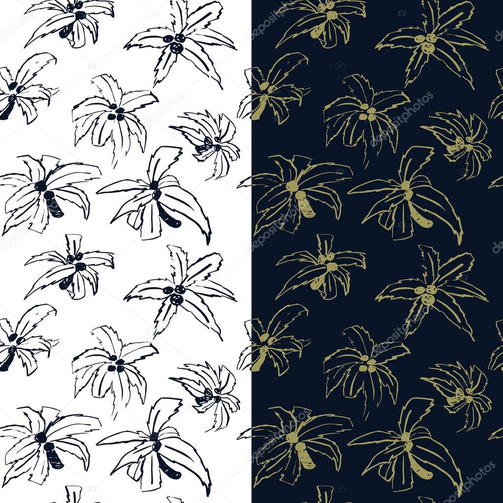 Seamless pattern with coconut trees