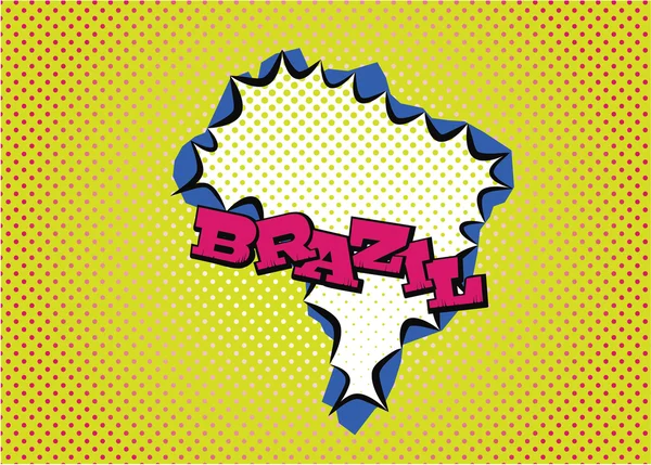 Brazil map in pop art style — Stock Vector