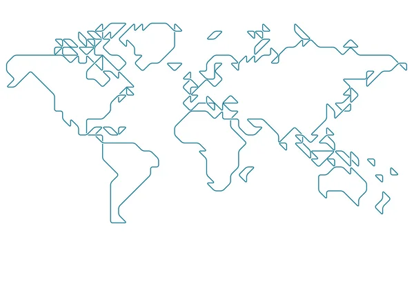 Wereldkaart getrokken — Stockvector