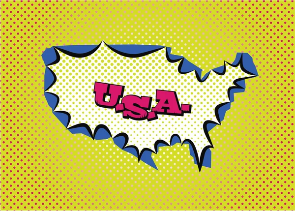 USA map in pop art style — Stock Vector