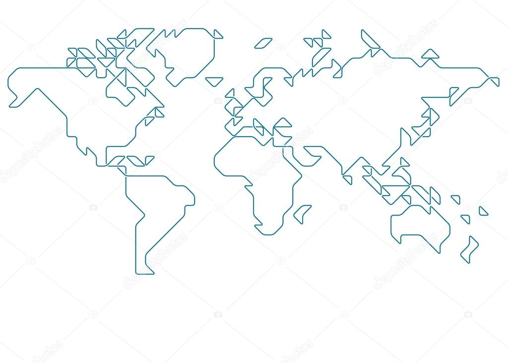 World map drawn