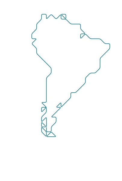 South America map drawn with thin line — Stock Vector