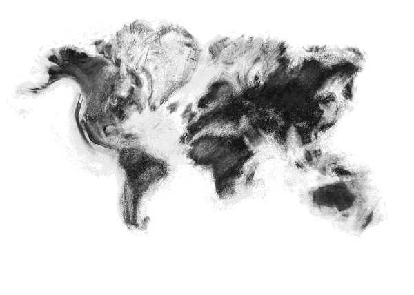 Άνθρακες καλλιτεχνική παγκόσμιο χάρτη — Διανυσματικό Αρχείο
