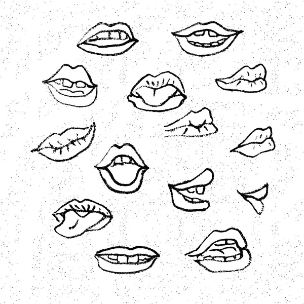 Cartoon mouth icons — Stock Vector