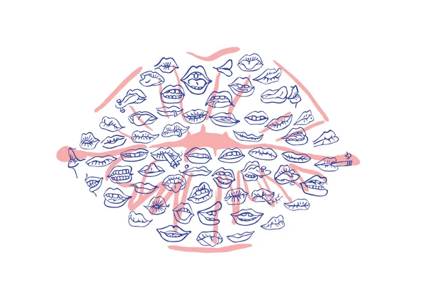 Desene animate pictograme gură — Vector de stoc
