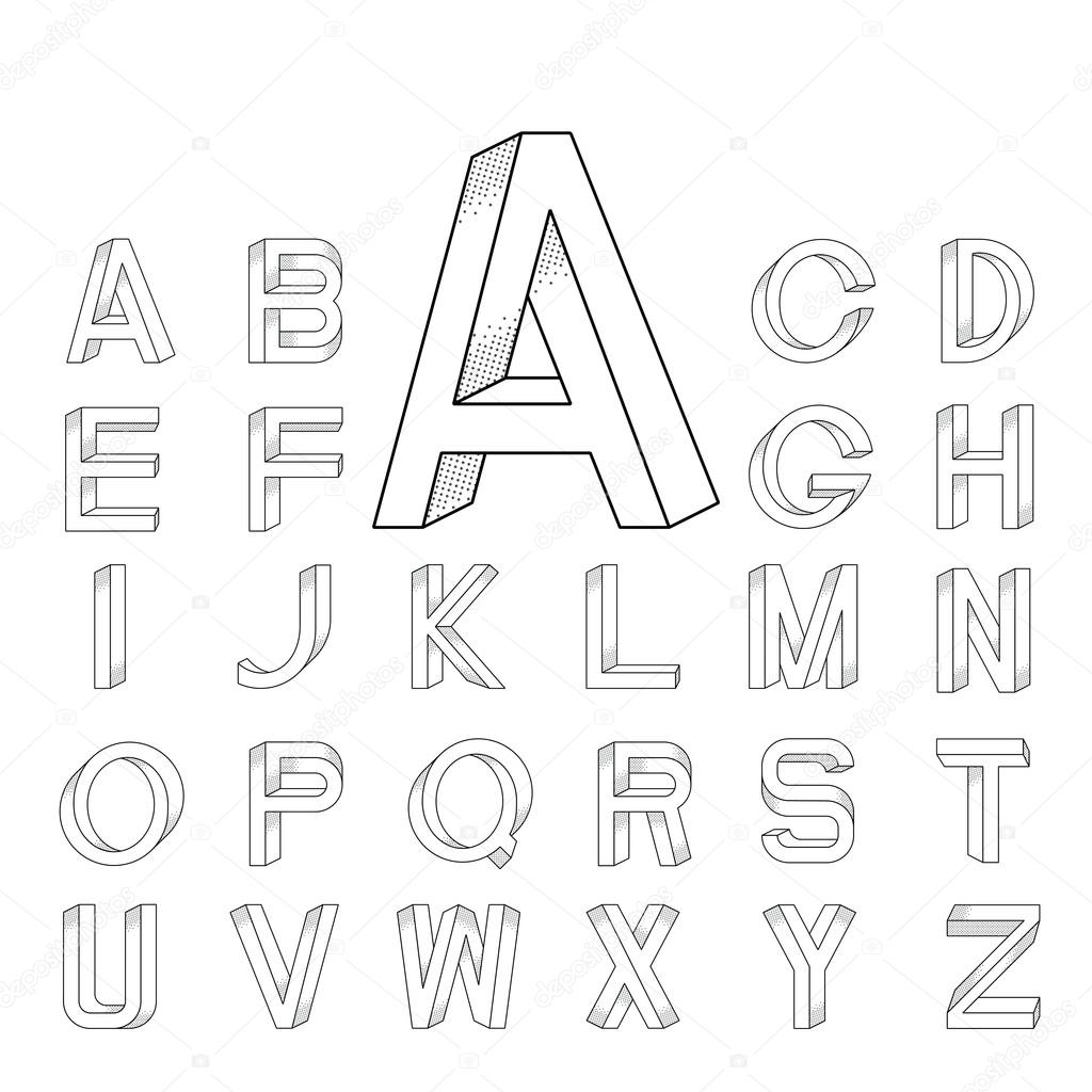 Impossible font set. Raster dots pattern is applied.