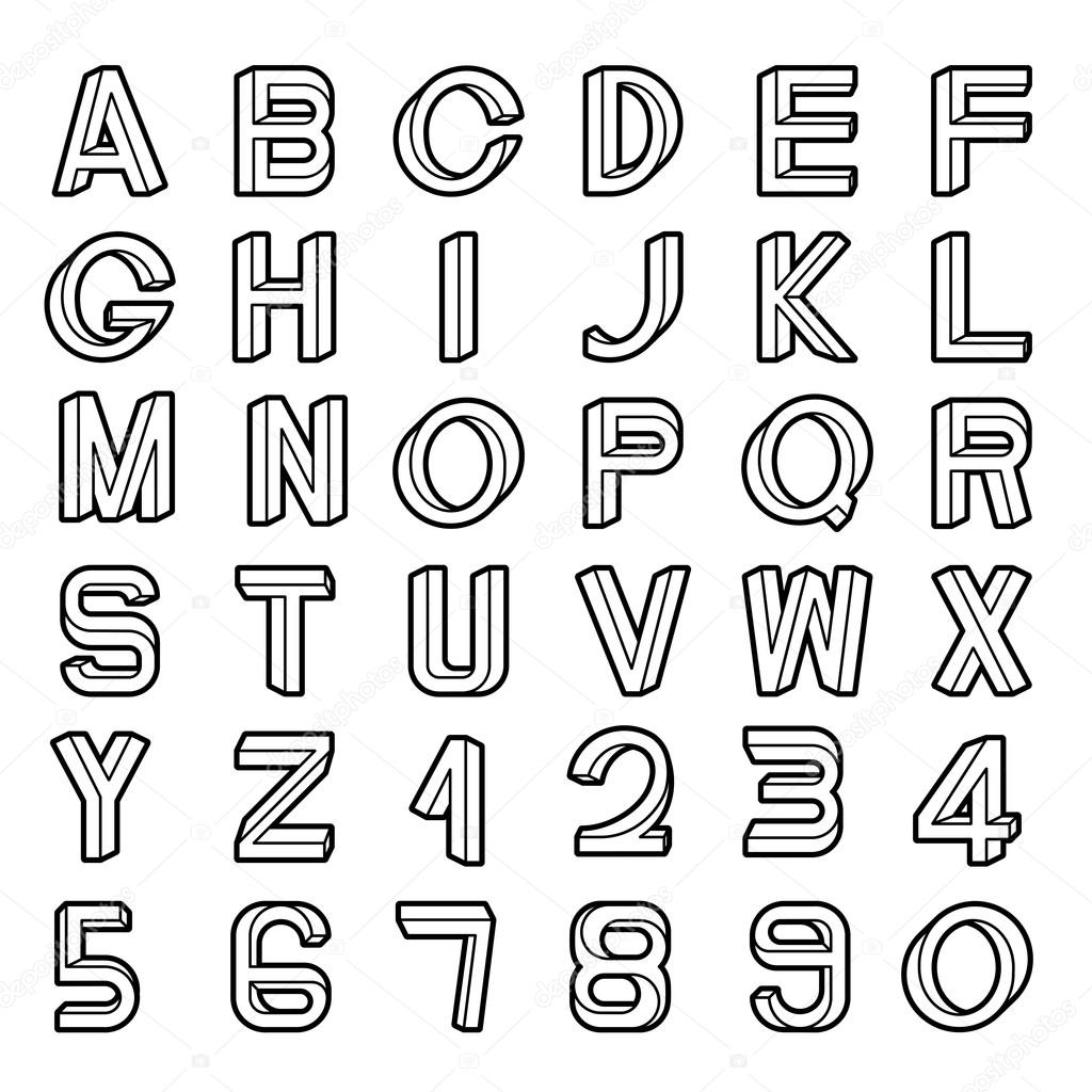 Impossible font set, including numerals