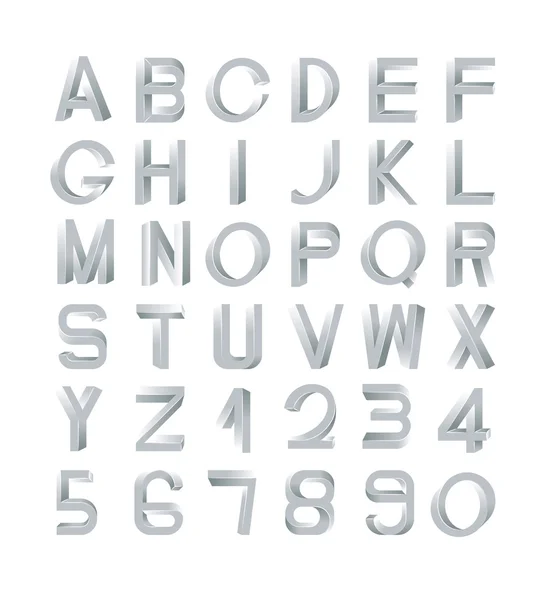 Невозможный набор шрифтов, включая цифры — стоковый вектор