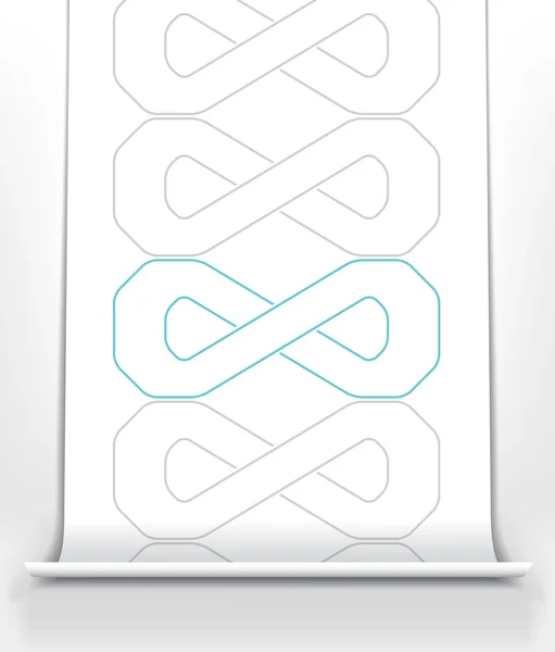 Infinity symbol on white paper scroll — Stock Vector