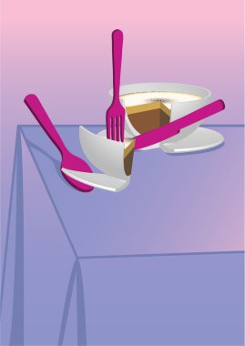 Bir fincan kapuçino yeme sahne ile kahve poster