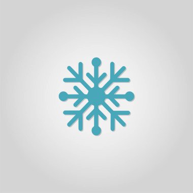 Gri arkaplanda mavi kar tanesi silueti