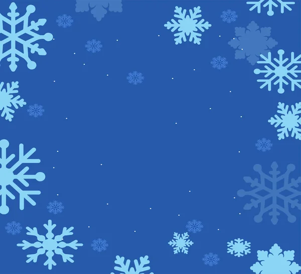 Fiocchi Neve Cielo Blu Natale Senza Soluzione Continuità Sfondo Illustrazione — Vettoriale Stock