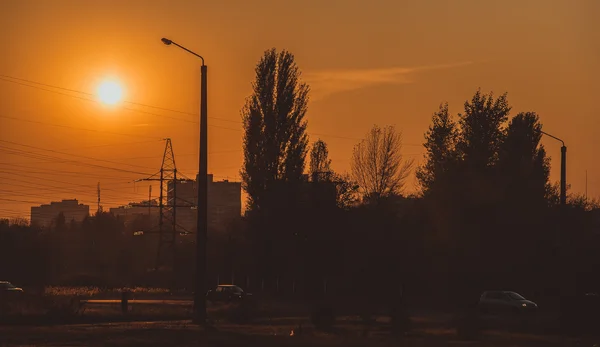 Sunset. Megapolis. Ukraine. Kiev — Stock Photo, Image