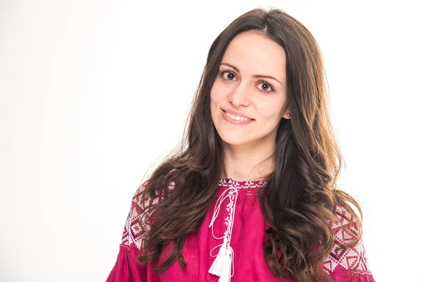 La ragazza in costume nazionale. Ricamo ucraino — Foto Stock