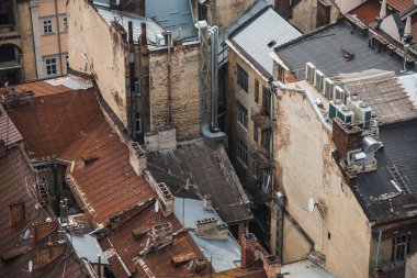 Mimarisi. Eski evler. Şehri Lviv.