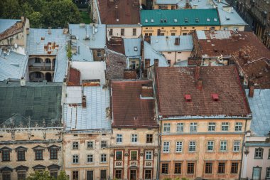 Mimarisi. Eski evler. Şehri Lviv.