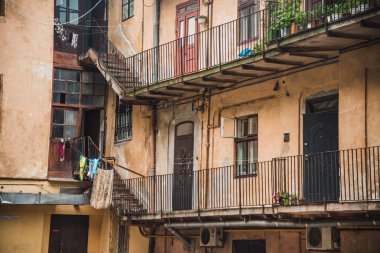 Mimarisi. Eski evler. Şehri Lviv.