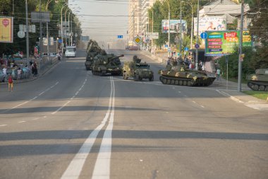 Kiev, Ukrayna - 22 Ağustos 2016. Askeri p prova