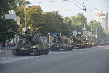 Kiev, Ukrayna - 22 Ağustos 2016. Askeri p prova