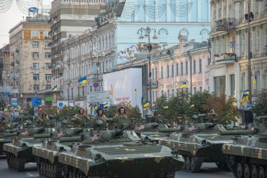 Kiev, Ukrayna - 22 Ağustos 2016. Askeri p prova