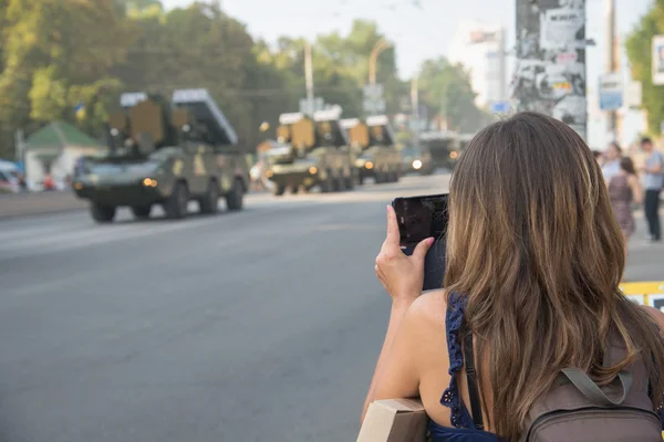 КИЕВ, УКРАИНА - 22 августа 2016. Репетиция военного парада — стоковое фото