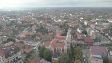 Yolculuk. Mukachevo şehri. Ukrayna. Hava görünümü.