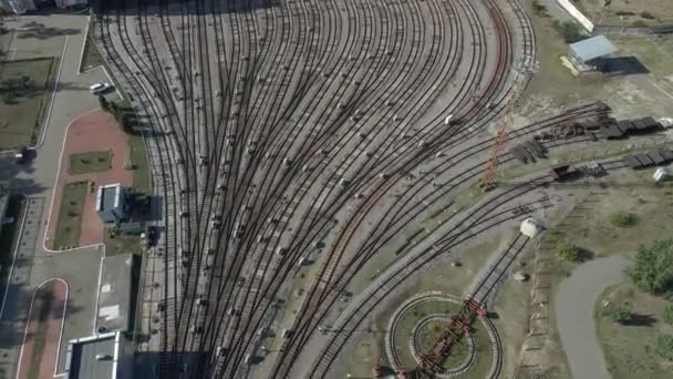 Railway Railway Network Aerial View — Stock Video