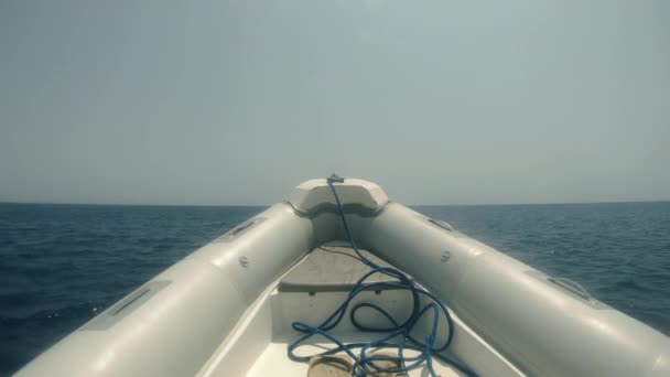 Barco Barco Motor Navega Mar Aberto Egito Mar Vermelho — Vídeo de Stock