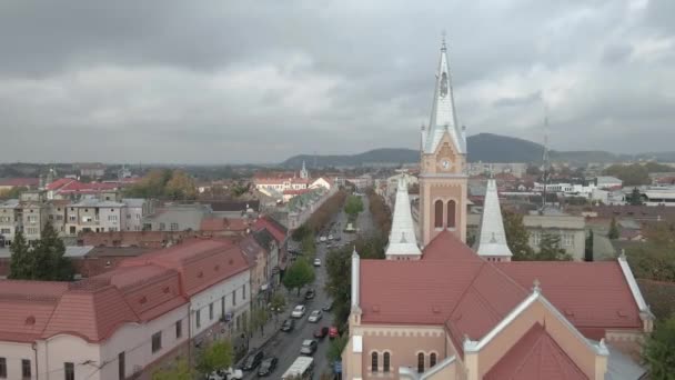 Подорож Місто Мукачево Україна Вид Повітря — стокове відео