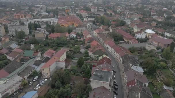 Путешествие Город Мукачево Украина Вид Воздуха — стоковое видео