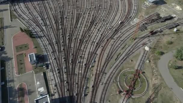 Σιδηροδρομικό Σιδηροδρομικό Δίκτυο Αεροφωτογραφία — Αρχείο Βίντεο