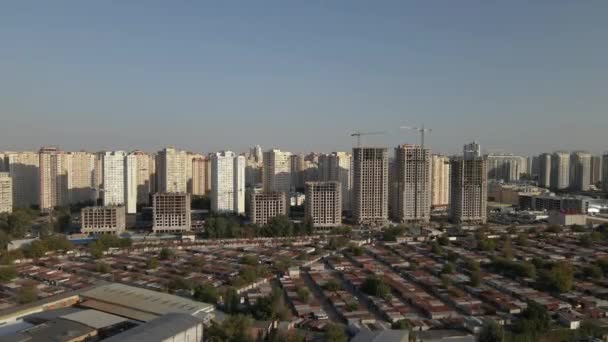 Garaje Para Autos Garajes Coches Fondo Edificios Residenciales Vista Aérea — Vídeo de stock