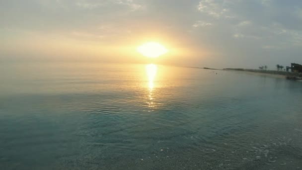 Gryningen Solen Går Upp Havet Egypten Röda Havet — Stockvideo