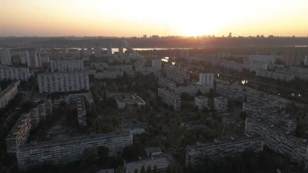 Трущобы Бедные Районы Города Киева Украина Вид Воздуха — стоковое видео