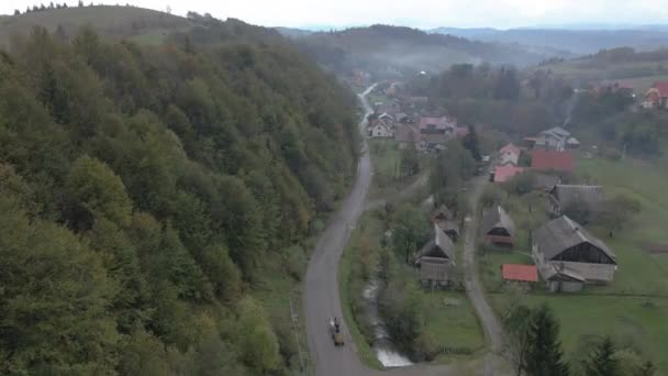 Paisaje Montaña Zona Del Resort Pylypets Ucrania Vista Aérea — Vídeos de Stock