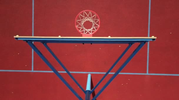 Sport Basketbalveld Luchtzicht — Stockvideo