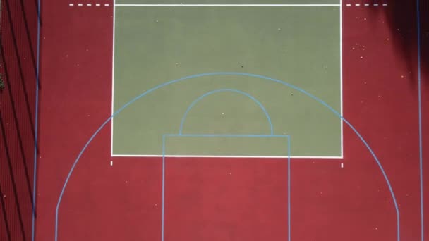 Sport Basketbalveld Luchtzicht — Stockvideo