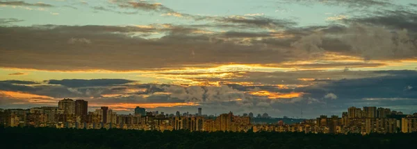 Residential Buildings Residential Buildings Backdrop Sunset Ukraine Kiev — Stock Photo, Image
