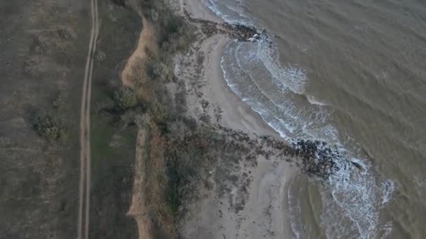 Shore and sea. Sea and seashore. Aerial view. — Stock Footage Shore Sea Sea Seashore Aerial View Stock Footage