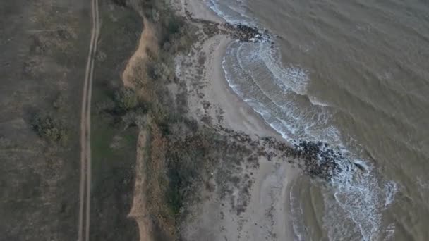 Orilla Mar Mar Costa Vista Aérea — Vídeos de Stock