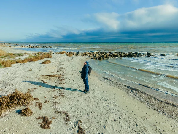 Landa Och Hav Hav Och Hav Flygbild — Stockfoto