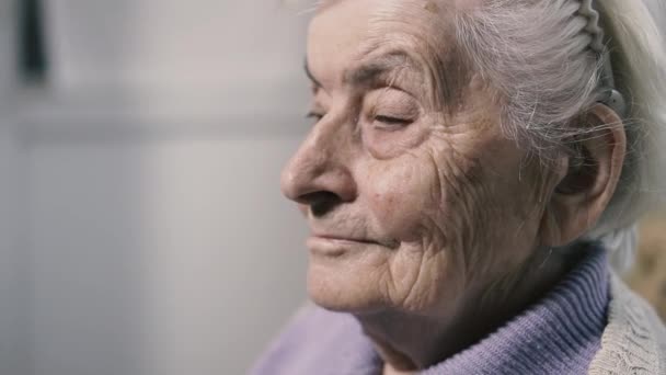Bunico Portretul Unei Bătrâne Bunici — Videoclip de stoc